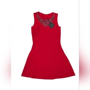 NWT St John A-Line Red Dress Size 2